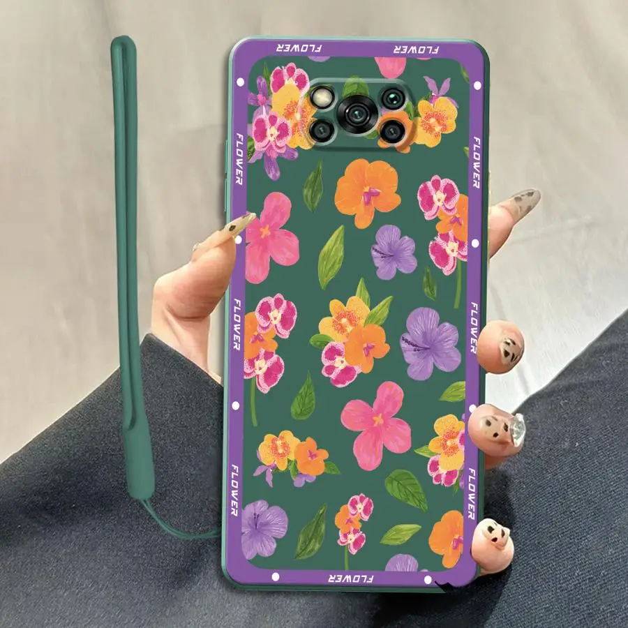 Фото Мягкий чехол-накладка Fruit Flowers для Xiaomi Poco F5 F3 X4 X3 Pro C71 C85 F4 X3 NFC №2