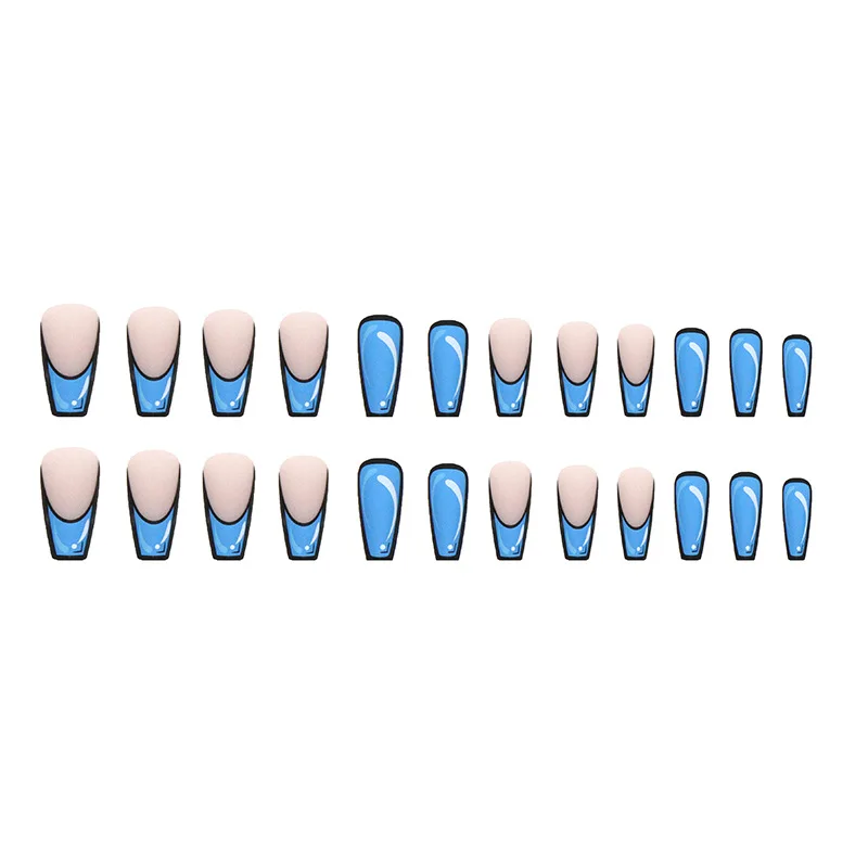 Набор длинных гвоздей y2k 24 шт. накладные ногти с полным покрытием в комиксном