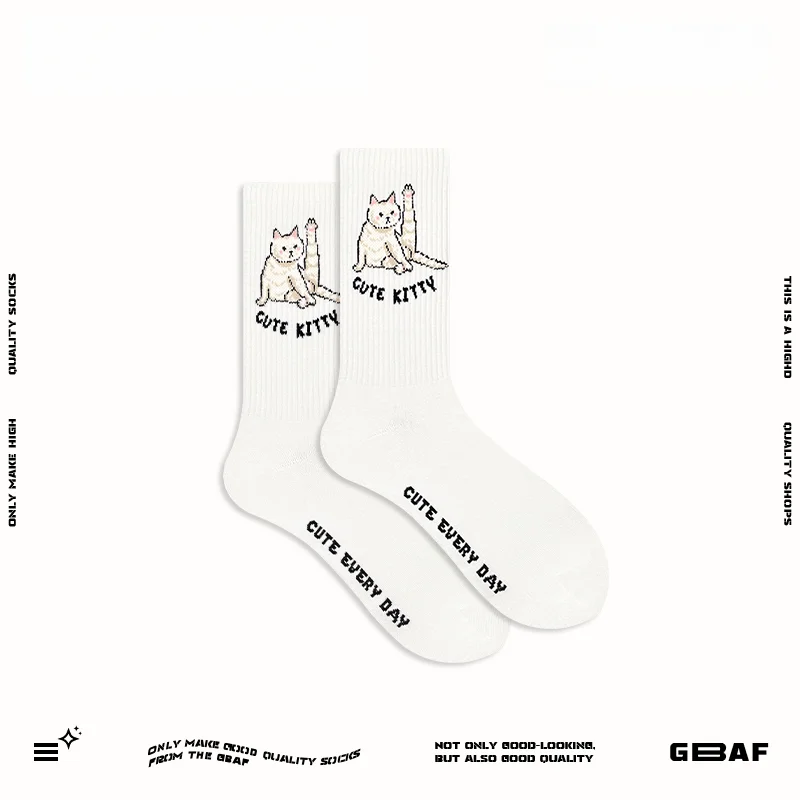 Носки Gbaf с высокими штанинами для мужчин и женщин милые хлопковые в японском