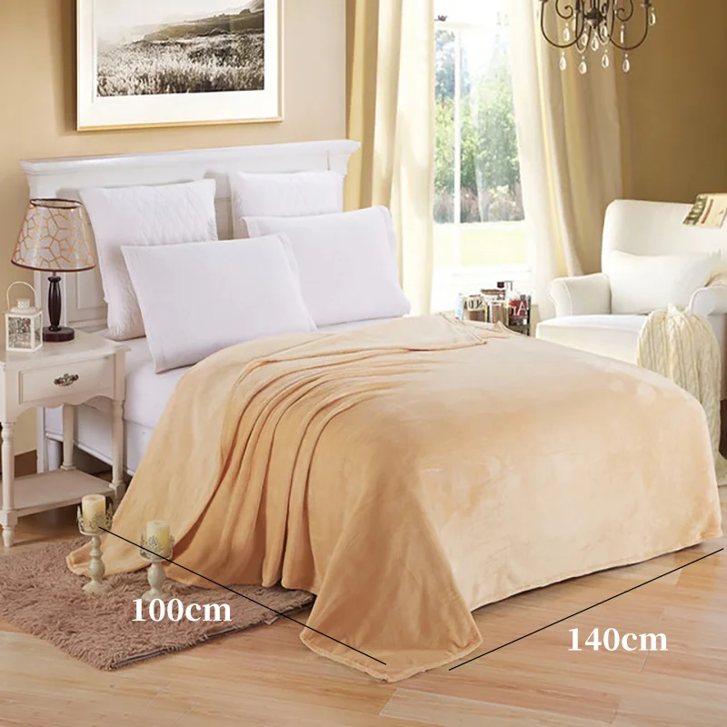 

Light Thin Mechanical Wash Flannel Blanket Plaids Super Warm Soft Blankets Throw on Sofa/Bed/ Travel Patchwork Solid Bedspread