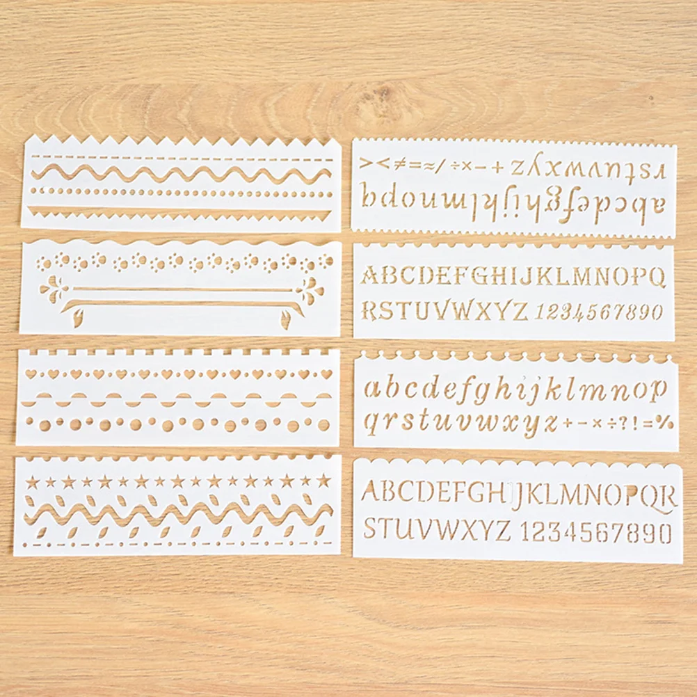 

8 PCS Stencils Kids Letter Strip M Drawing Templates White Painting Alphabet Child