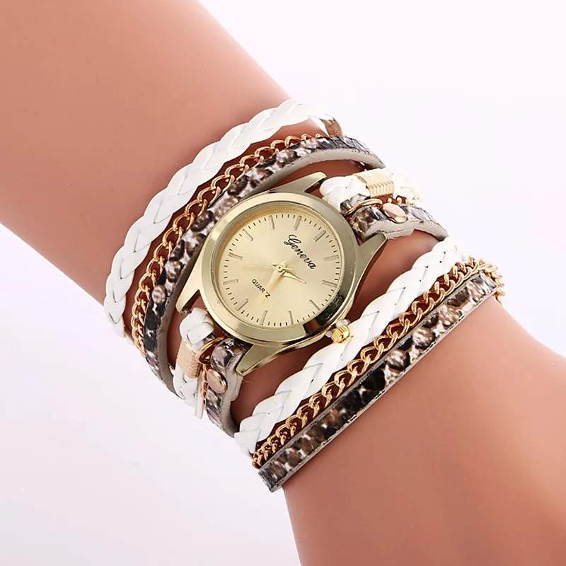 2023 Punk New Popular Quartz Women Advanced Handwoven Snake Skin Pattern Personalized Bracelet Versatile Accessories Watch