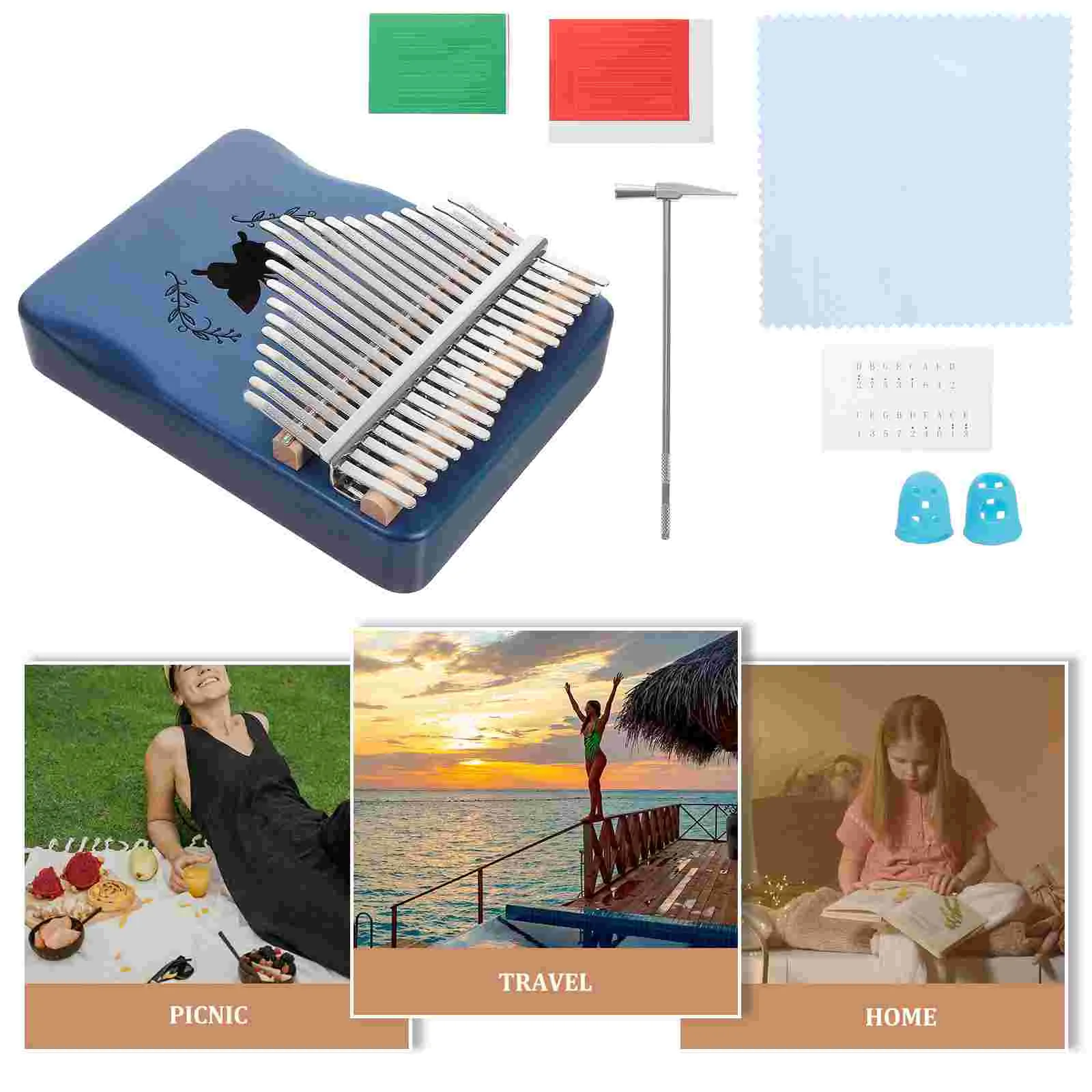 21-тональные клавиши для пианино с большим пальцем палец Калимба детский