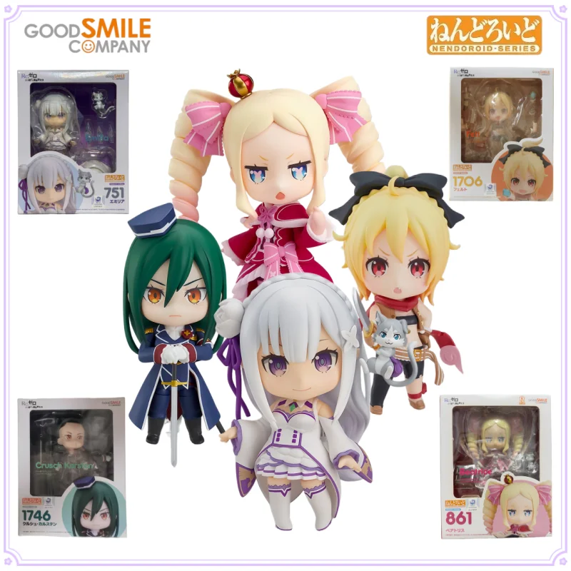 Фото Оригинальная серия фигурок Nendoroid GSC: Эмилия/Крусч Карстен/Феруто/Беатриче — милая подвижная коллекционная аниме-фигурка, подарок для фанатов и взрослых. №1