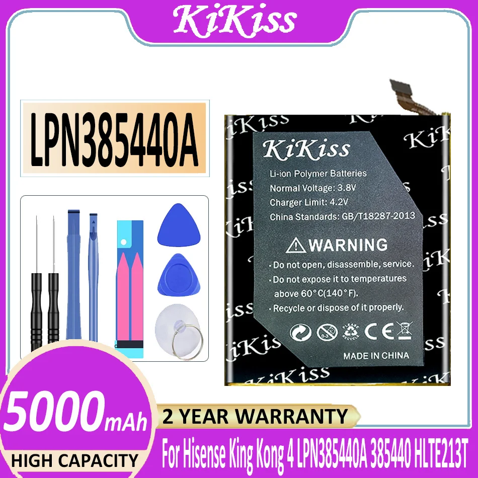 

Original KiKiss Battery 5000mAh For Hisense King Kong 4 Kong4 LPN385440A 385440 HLTE213T Bateria