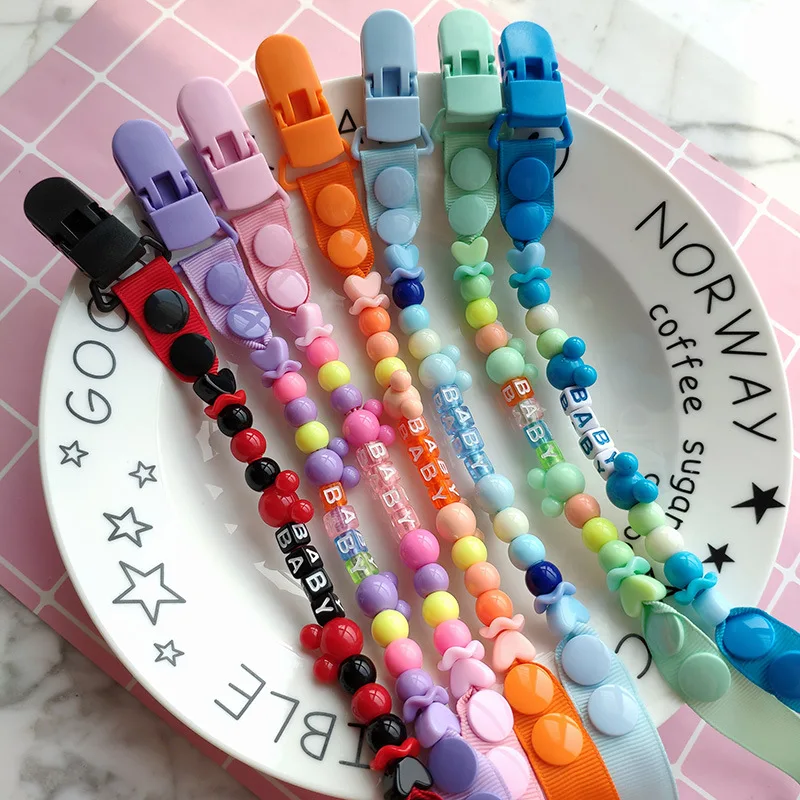 

Colorful Baby Pacifier Clip Chain for Soother Nippler Leashes Baby Pacifier Clips Pacifier Holder Adjustable for Nipples Strap