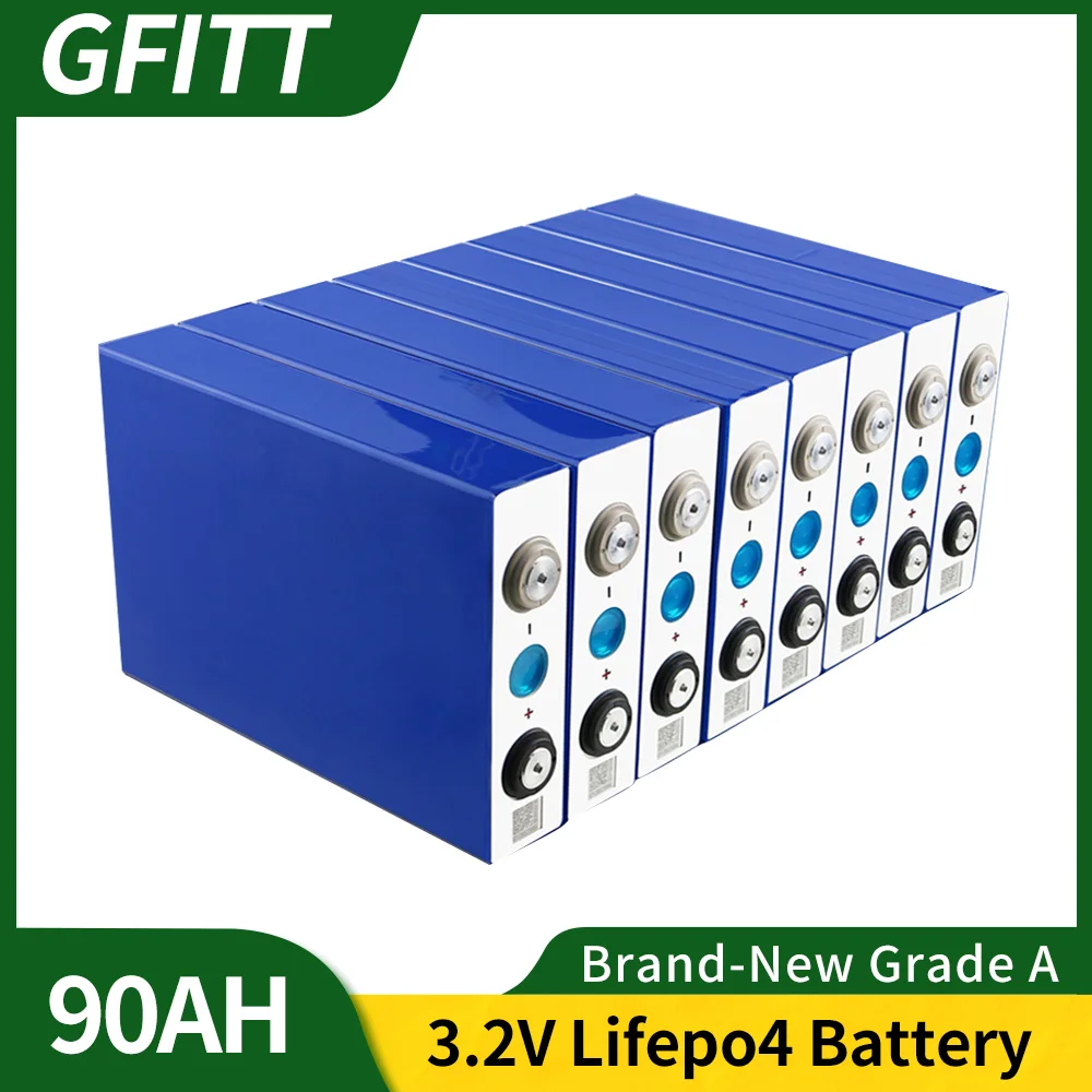 

16PCS A NEW 3.2V 90Ah lifepo4 battery rechargeable battery for Electric Touring car RV Solar cell EU Tax exemption