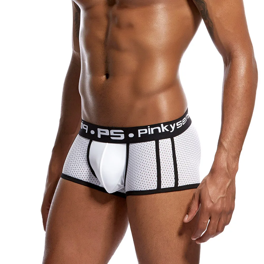 

Men Boxers Underwear Mesh Breathable Seamless Boxershorts Letter Printed Boxer Panties Shorts Bulge Pouch Underpant Boxer Homme