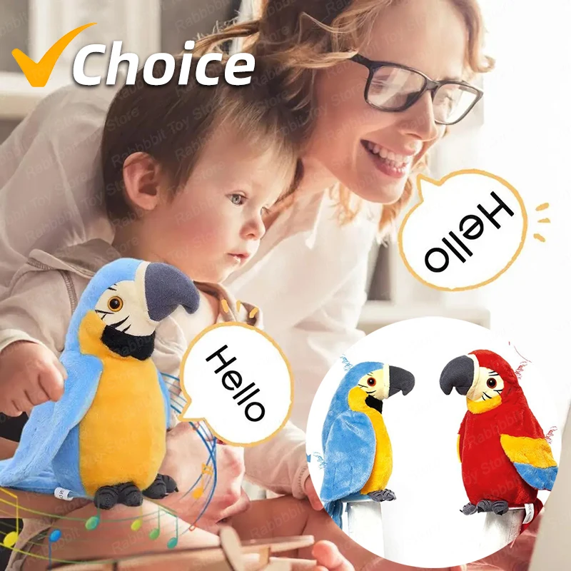 Говорящий Попугай Плюшевая Игрушка Электронная Повторяющаяся Мягкая Милая