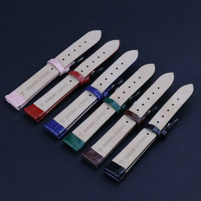 Full Grain Leather Watch Band Handmade Real Animal Skin Strap Bracelet Accessories Green Bule with Tool Set Top Quality