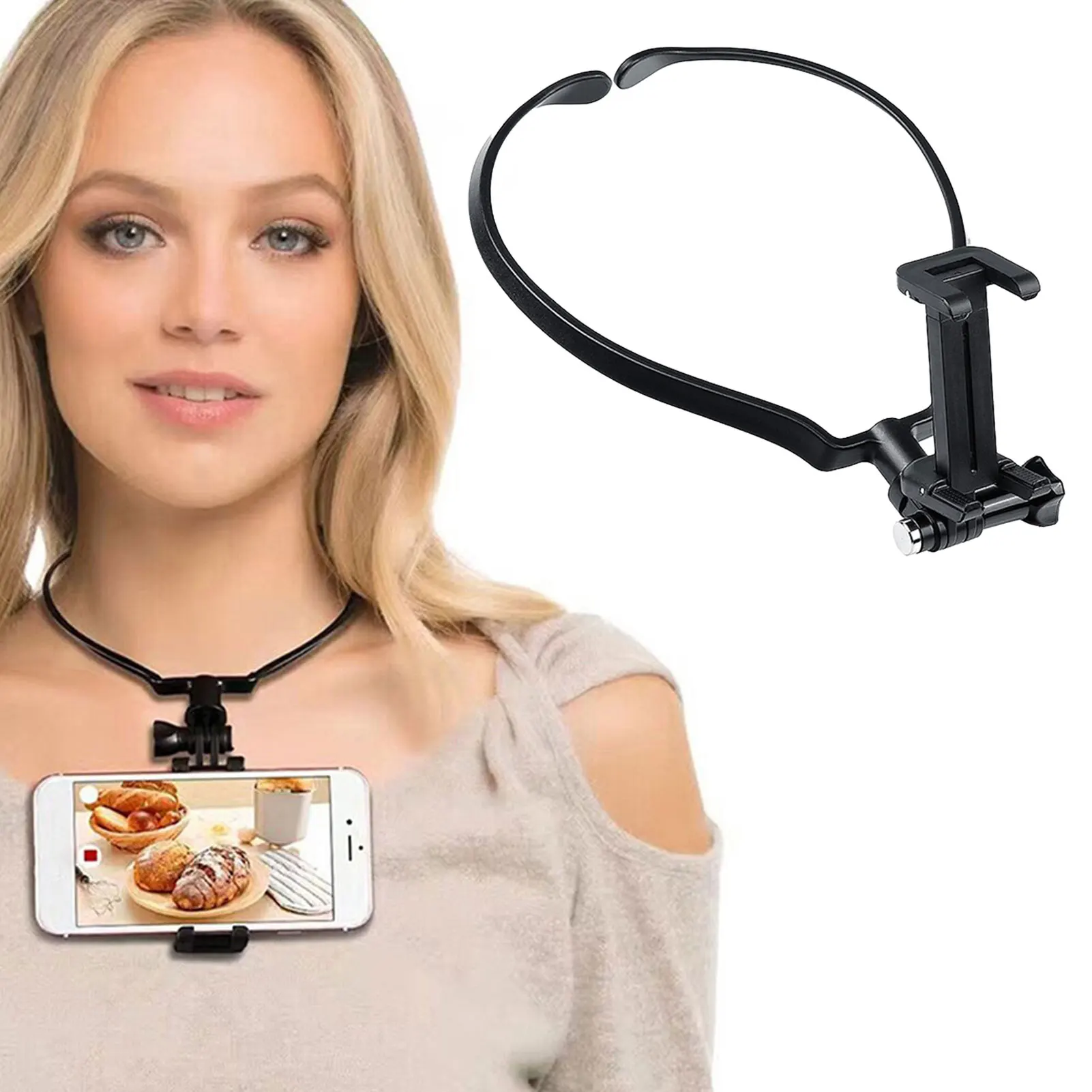 

Universal Phone Neck Holder Universal Neck Support Stand Video VLOG Shoot Accessories Collar Type Cellphone Sports Camera