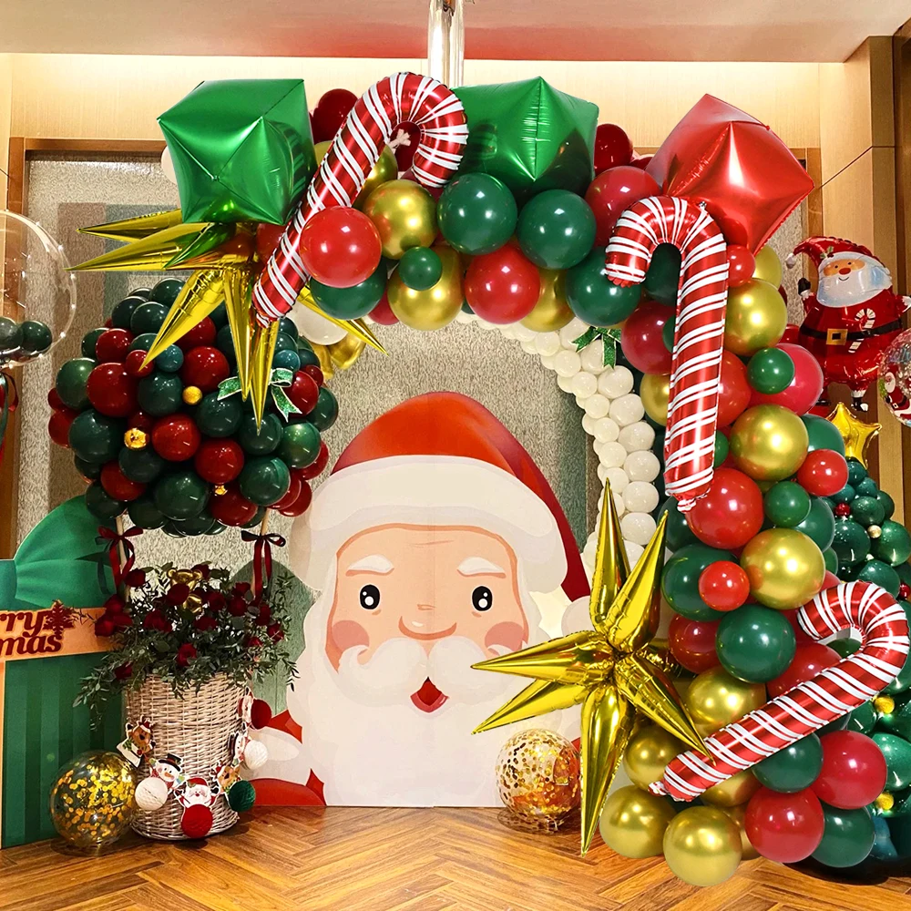

1Set Christmas Balloon Arch Garland Kit Candy Balloons New Year 2023 Christmas Xmas Party Home Decorations Supplies Globos