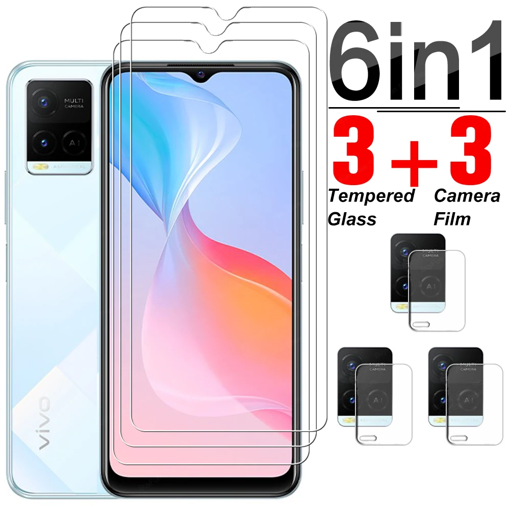 Защитное стекло 6 в 1 для Vivo Y21, пленка для объектива из закаленного стекла для vivo Y21, Y21s, Y33s, Y53s, 4G, Y52, Y72, 5G, защитное стекло