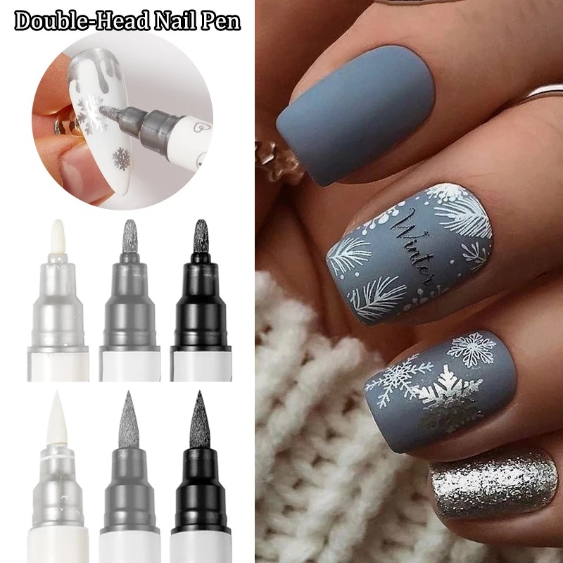 

Двухсторонний набор ручек для дизайна ногтей в стиле граффити водостойкая кисть для рисования линий «сделай сам» Цветочный абстрактный ин...