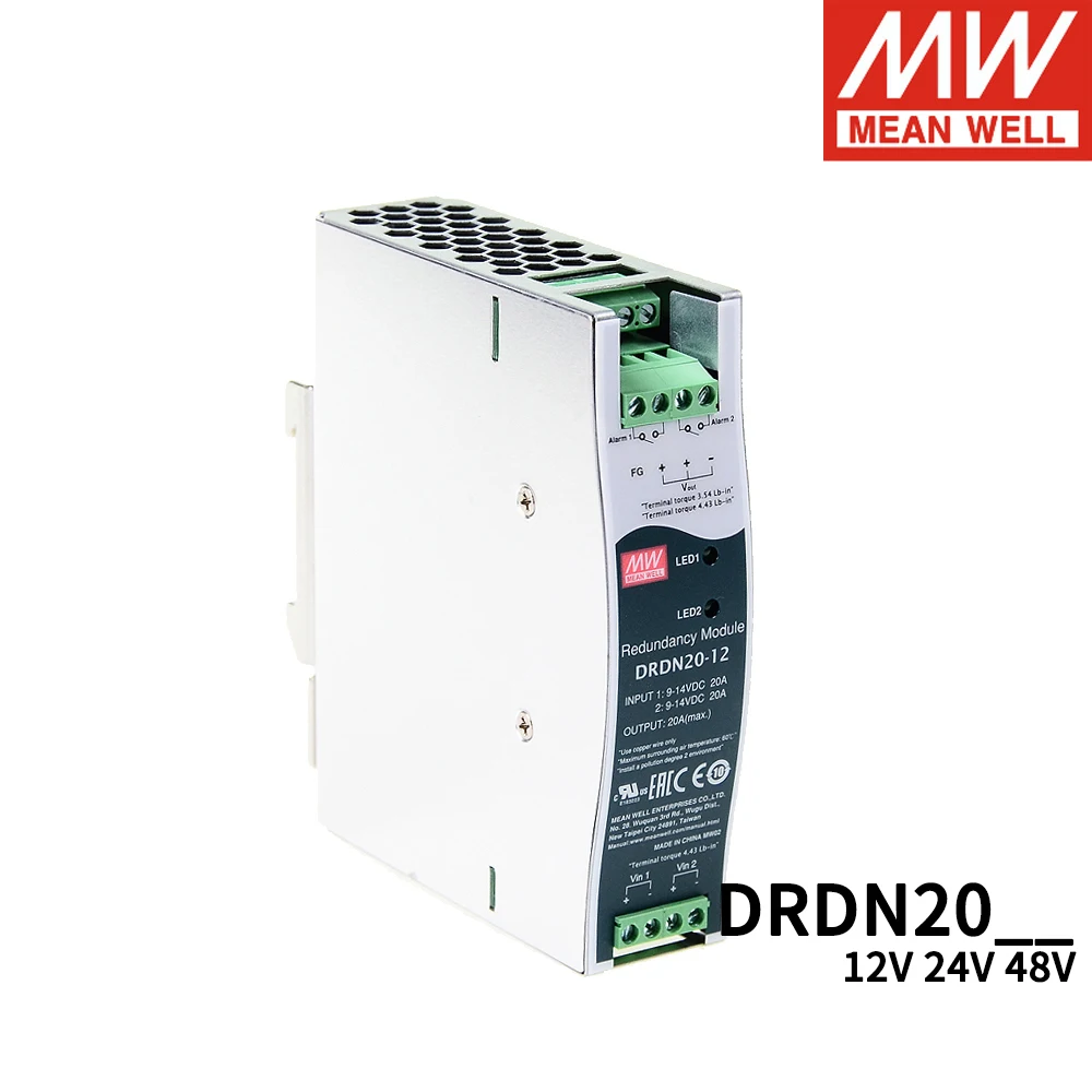 

MEAN WELL DRDN20-12/24/48 12В 24В 48В 20A резервный блок питания на DIN-рейку