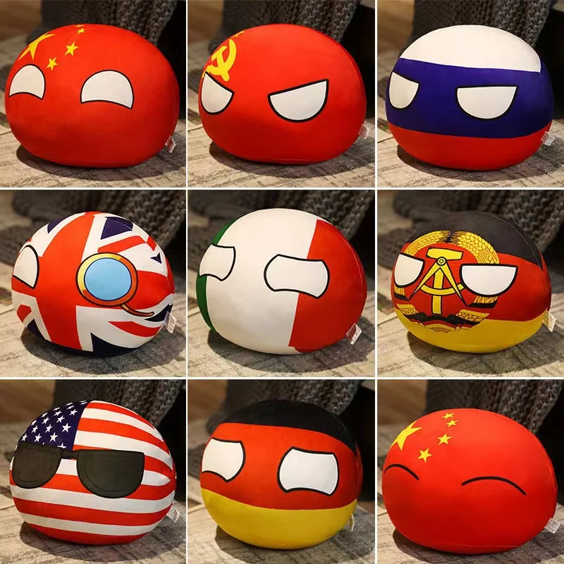 

30cm France USA China Russia Italy Germany Japan Korea Canada Swiss Ukraine Countryball Polandball Plush Doll Pillow Toy Gift