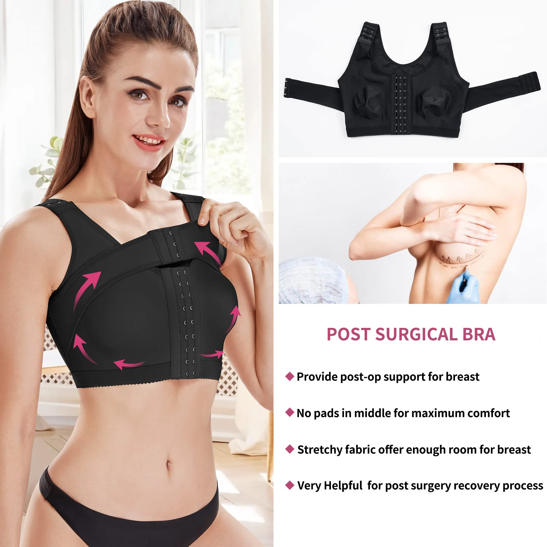 High Compression Post Surgery Faja Seamless Slimming Shapewear Top For Women Chest Orthoses Breast Gather Underwear Bra Corset
