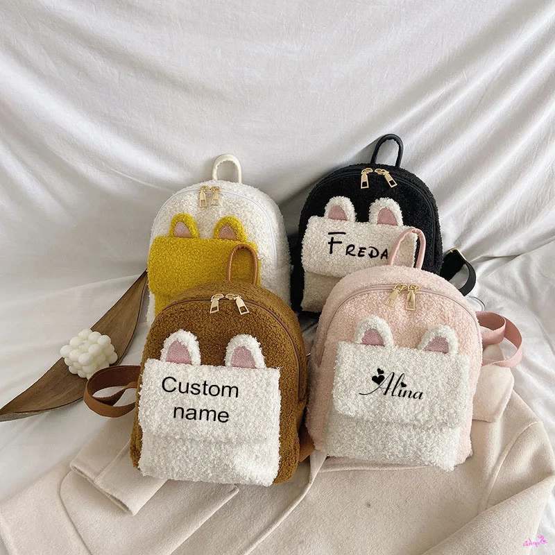 For Girls Plush Rabbit Ear Satchel Fuzzy Bunny Purse Handbags