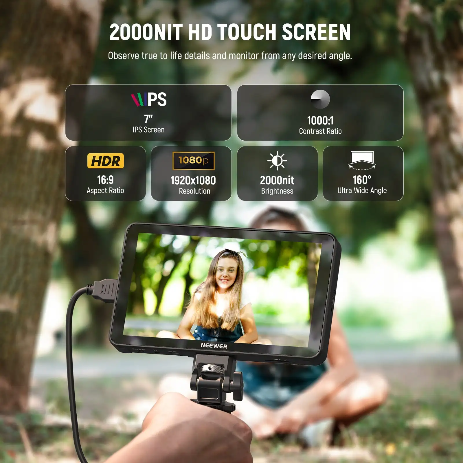 Монитор NEEWER F700 с сенсорным экраном 7 дюймов 4400 нит мАч