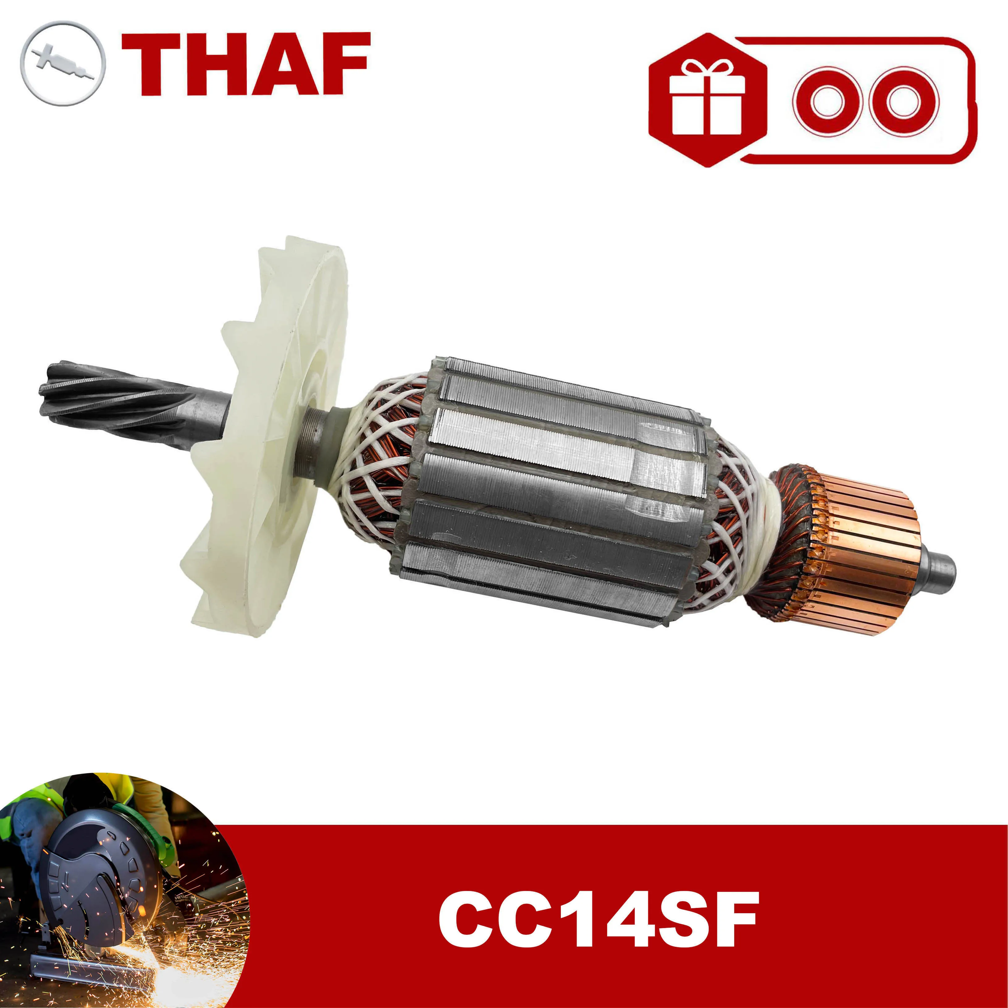 AC220V-240V Якорь ротор замена для HITACHI ОТРЕЗНАЯ МАШИНА Electric Cut-off Machine CC14SF CC 14SF