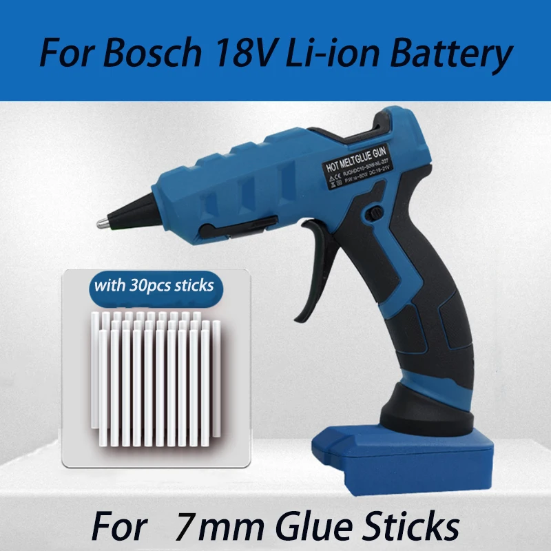

Cordless Hot Melt Glue Gun For Bosch 18V Battery Rapid Heating 20/30Glue Sticks Electric Repair DIY Glue Gun Power Tool