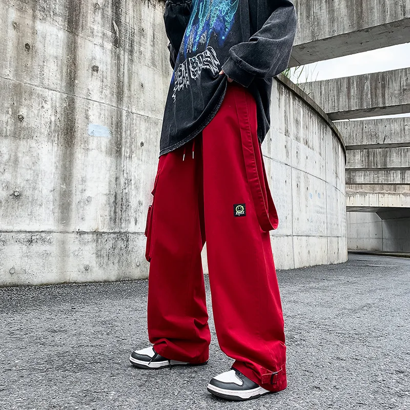 

Workwear Pants Men's Spring And Autumn Harajuku Port Trend Brand Personality Hip-hop Loose High Street Casual Wide-leg Trousers