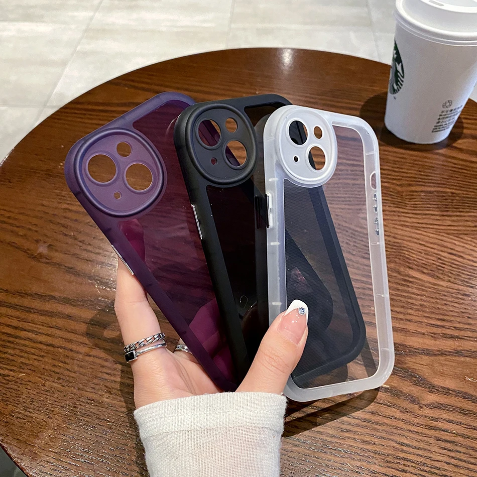 

Shockproof Bumper Clear Phone Case For iPhone 14Pro Max 13 12 11 Pro Max 14 Plus 11 Soft Silicone Lens Protection Acrylic Cover