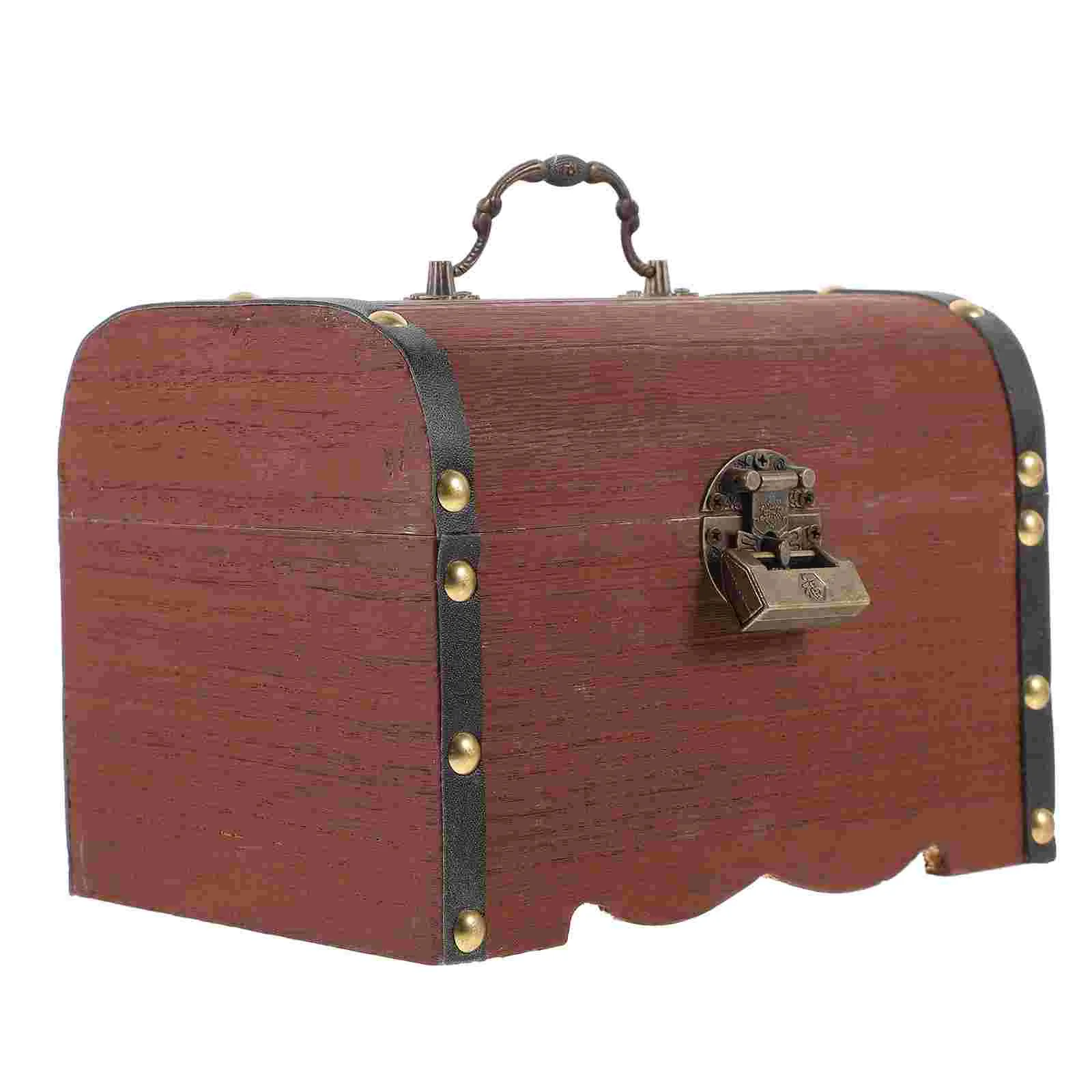 

Wooden Pirate Treasure Multi-functional Wooden Storage Box Decorative Wood Box With Lock