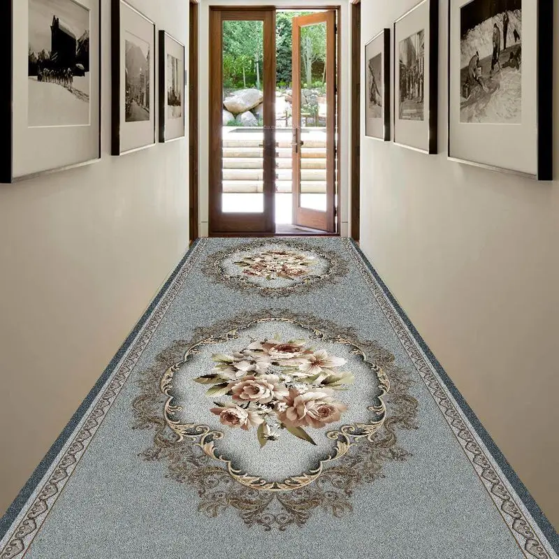 

Luxury European Aisle Corridor Carpets Lobby Hallway Villa Long Runner Long Strip Area Rugs Living Room Home Decor Entryway Mat