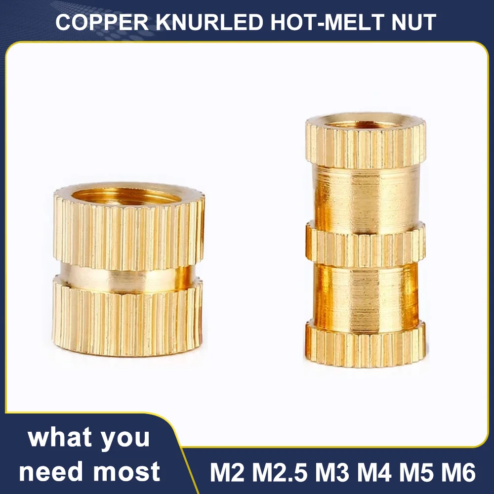 

Латунный тепловой набор M2 M2.5 M3 M4 M5 M6, резьбовые вставки, гайки, медная пластина, термоплавкий встраиваемый гайка для литья под давлением