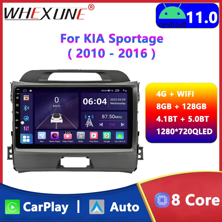 

For KIA Sportage 2010 2011 2012 2013 2014 2015 2016 Android Car Radio Multimedia Video Player GPS Navigation Auto 2 Din Carplay