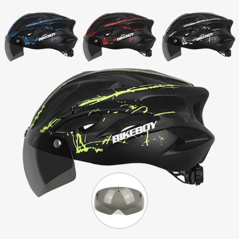 

Сверхлегкий велосипедный шлем, шлем для горного и шоссейного велосипеда, мотоциклетный шлем со съемными магнитными очками, Мужская велосипедная Кепка, Женский шлем