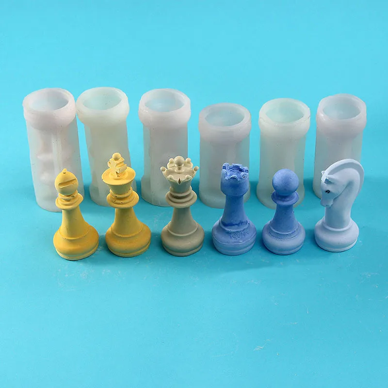 New Chess Silicone Mold Creative Chess Pieces Six Sets of Candle Soup Plaster Mold  lego star wars