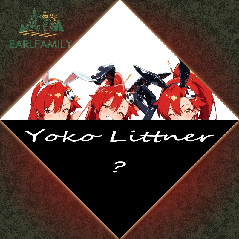 Фото Наклейки на автомобиль EARLFAMILY Rabbit Girl Yoko Littner, виниловая наклейка на автомобиль в стиле аниме, водонепроницаемая, устойчивая к царапинам, для JDM SUV, автомобильная этикетка №1