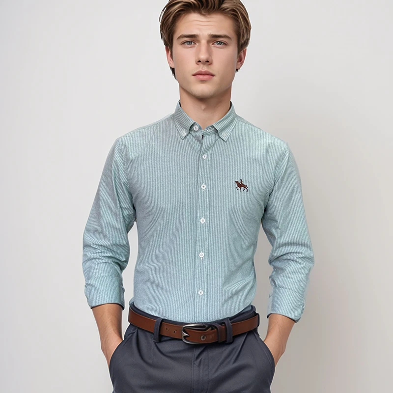 Новые оксфорды из 100% хлопка мужские полосатые рубашки в клетку мужская деловая