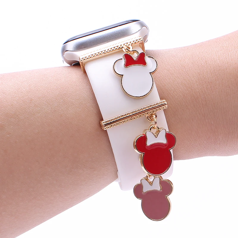 1pc Bow-Tie Strap Decoration Charms for Iwatch Silicone Bracelet Jewelry Cute  Anime Charm for Apple Watch Bands Accessories