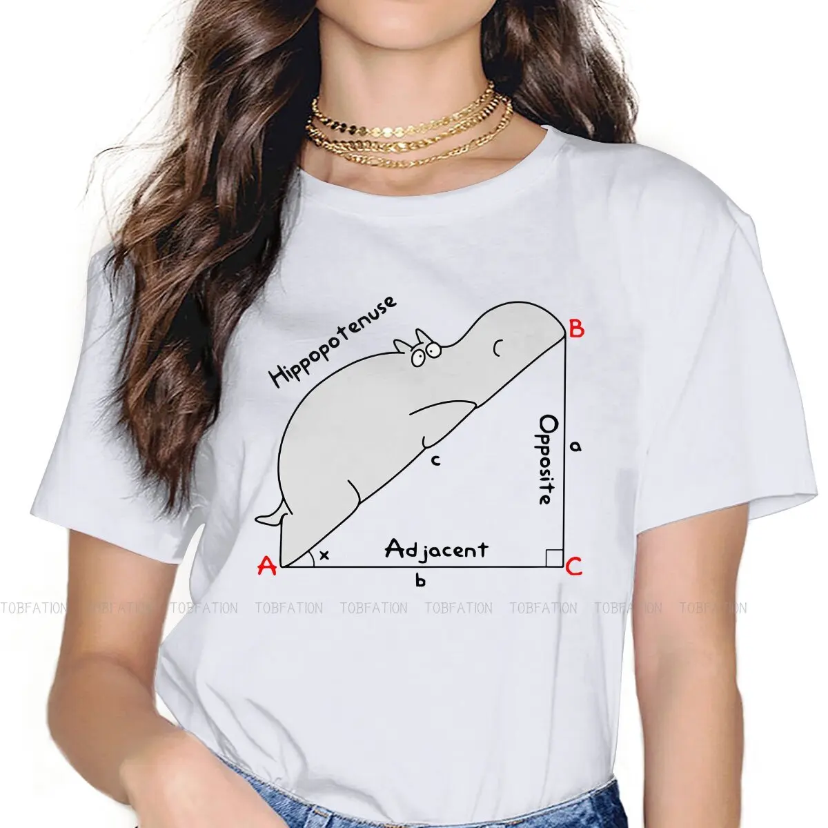 

Diagram Hippopotenuse Adjacent Opposite Teacher Women's T Shirt Math Graph Mathematics Ladies Tees Harajuku Tops Tshirt 4XL