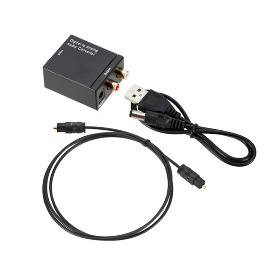 YIGETOHDE USB DAC Digital To Analog Audio Converter RCA R/L Output Optical Stereo SPDIF Coaxial |