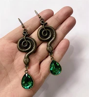 snake crystal earrings cobra earrings snake dangles earrings gothic earrings witch earrings ladies fashion jewelry