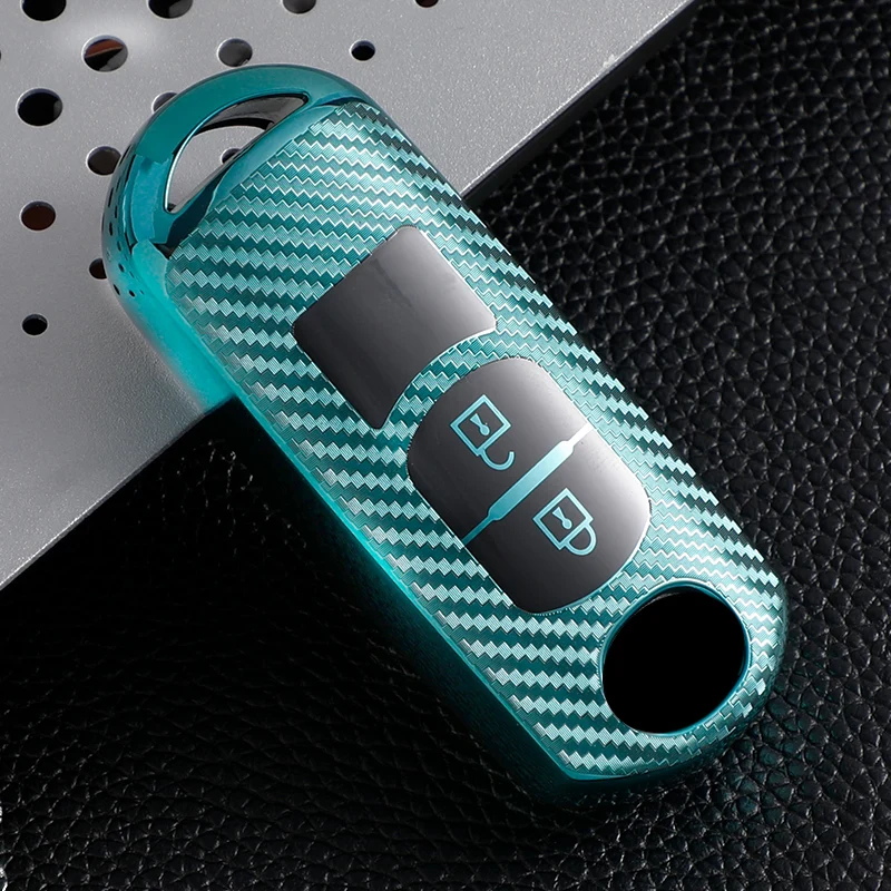 

Мягкий чехол из углеродного волокна из ТПУ для дистанционного ключа автомобиля, защитный чехол-держатель для Mazda 2 3 5 6 Axela Atenza CX3 CX5 CX7 CX9