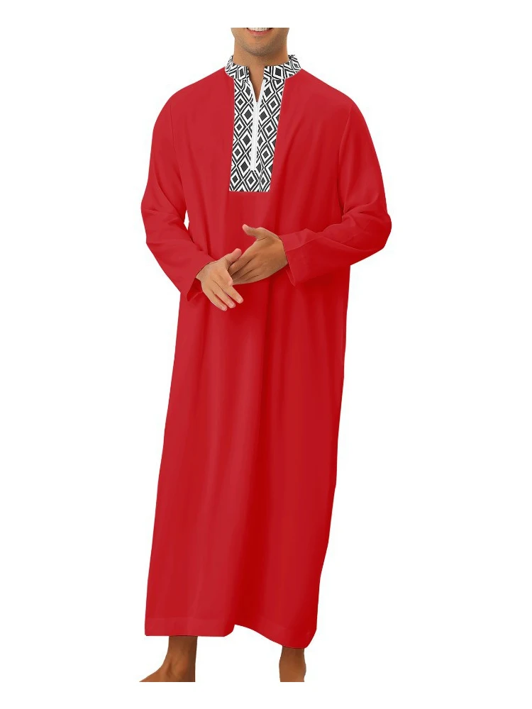 Islam Muslim Men Clothing Casual Jubba Thobe Abaya Homme Musulman Caftan Islamic Robes Pakistan Arabia Djellaba Fashion Dress
