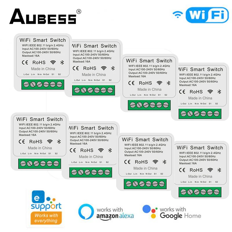 

Умный мини-переключатель eWeLink с поддержкой Wi-Fi, 16 А