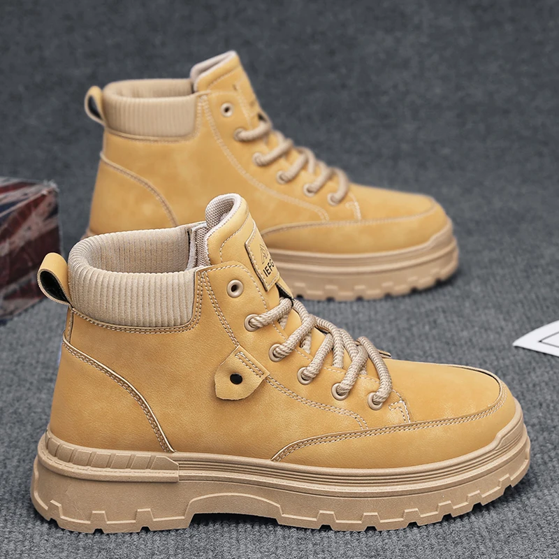 Ботинки CYYTL мужские кожаные повседневная рабочая обувь Уличная на платформе