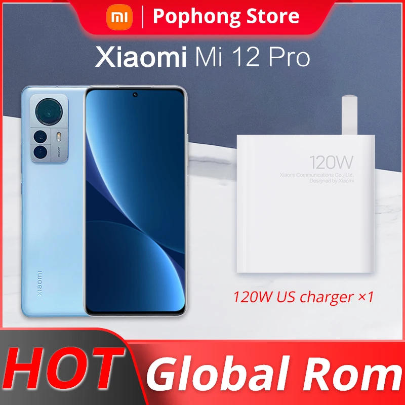 Global ROM Xiaomi Mi 12 Pro 5G Mobile Phone 6.73 inch Display 120Hz 4600mAh Snapdragon 8 Gen 1 Octa Core up to 120W Fast Charge