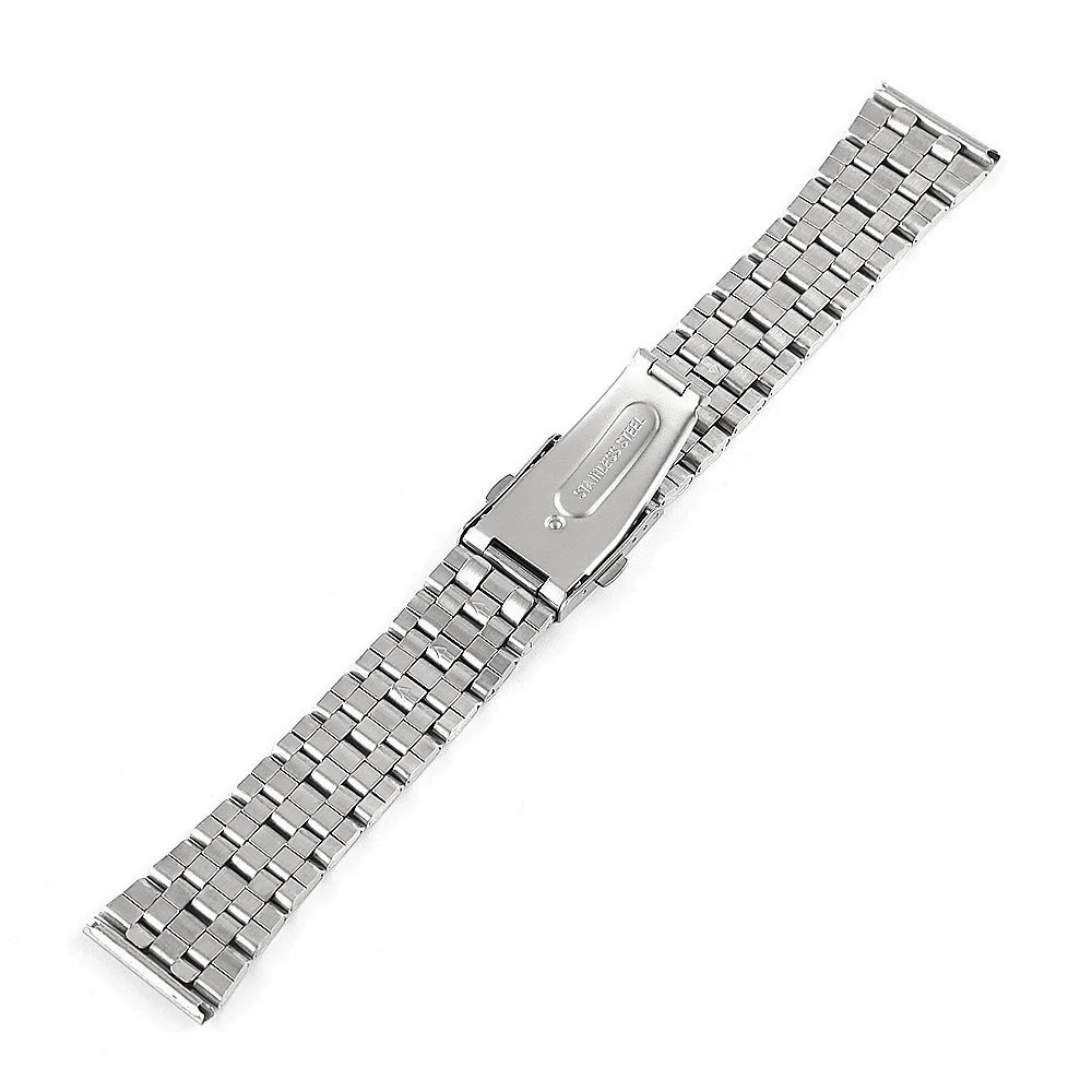 Watch Accessories 18mm 20mm 22mm 24mm Silver Aircraft Buckle Stainless Steel Flat End Jubilee Watch Bracelet enlarge