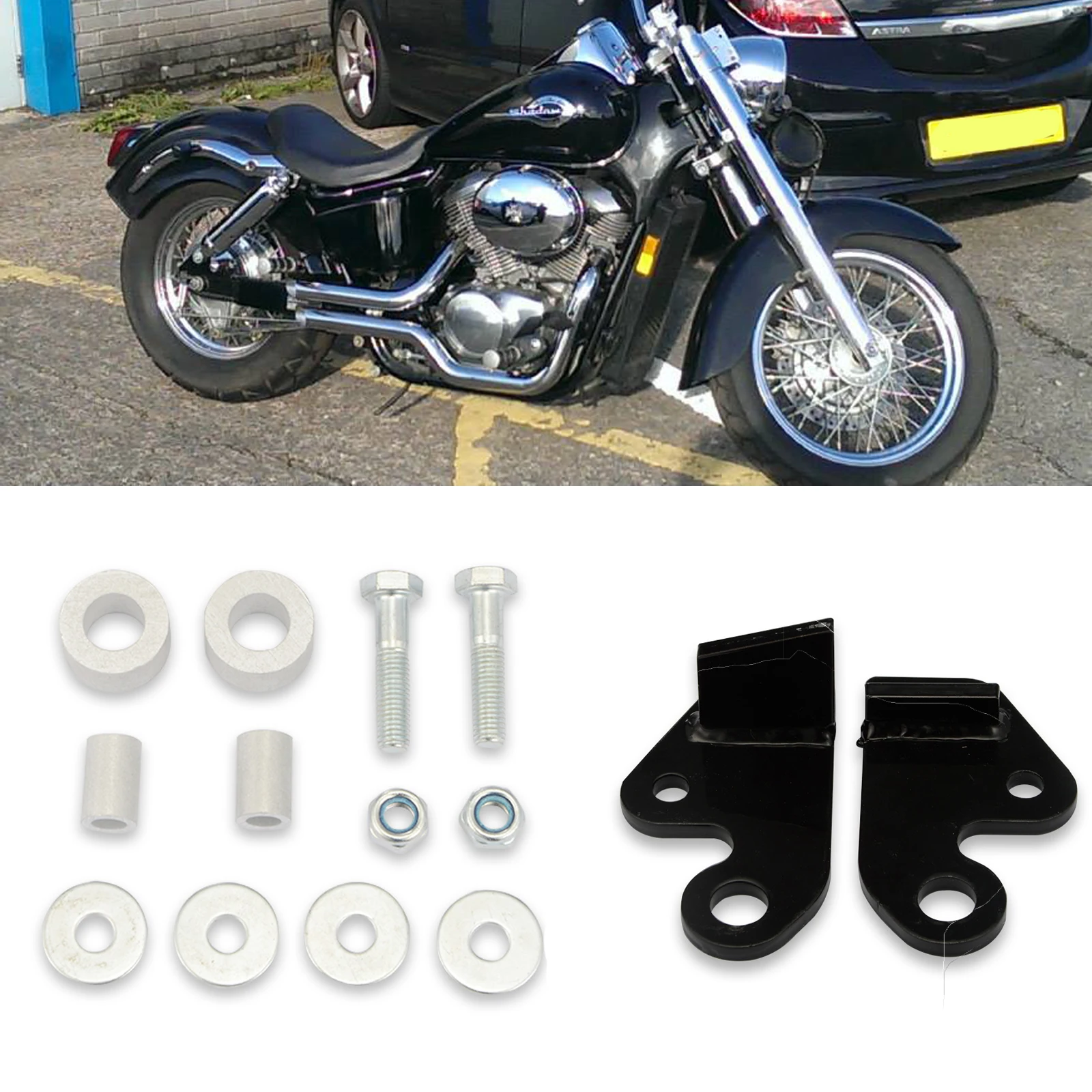 

Motorcycle Accessories 1.5'' Rear Drop Lowering Link Kit Fit For Honda 1987-2007 Shadow Spirit ACE VT750 VT1100 Heavy Duty Steel
