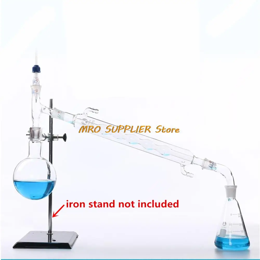 

500ml 1000ml Chemistry Lab Glassware Kit,Glass Distilling,Distillation Apparatus,24/29 Lab Supplies (iron stand not included)