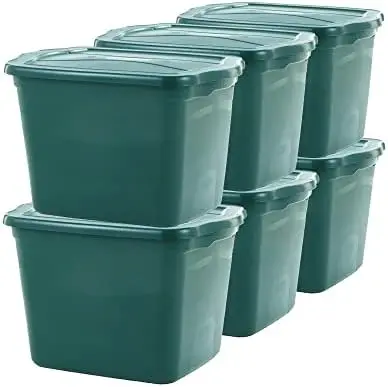 

High-Top Storage Containers with Lids, 37 Gal - 3 Pack, Durable and Reusable Stackable Storage Bins for Garage or Home Organizat