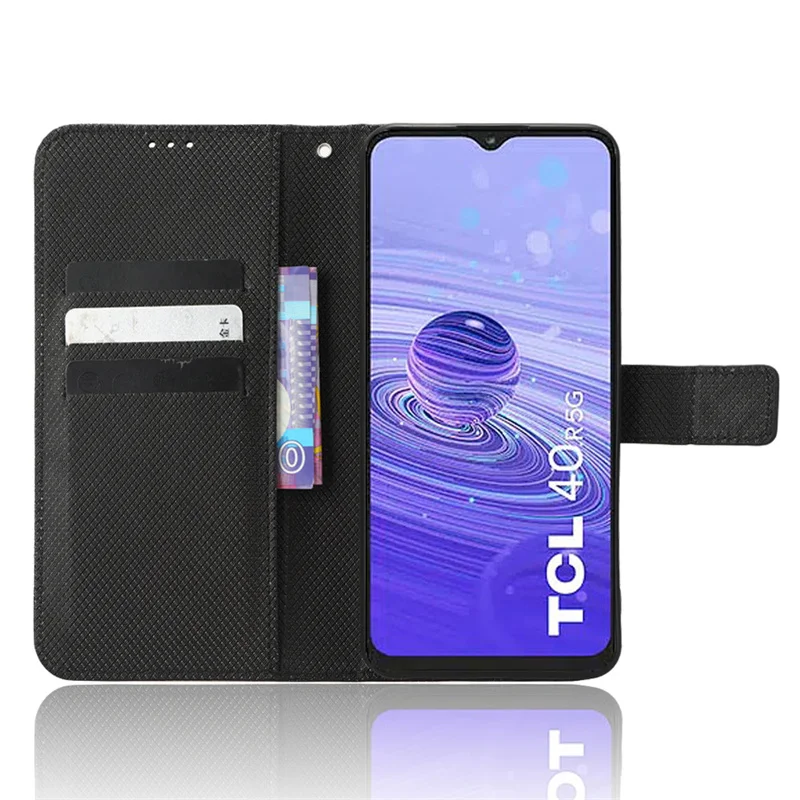 Роскошный кожаный флип-кошелек с бриллиантами для TCL 40R 5G T771A 40 R