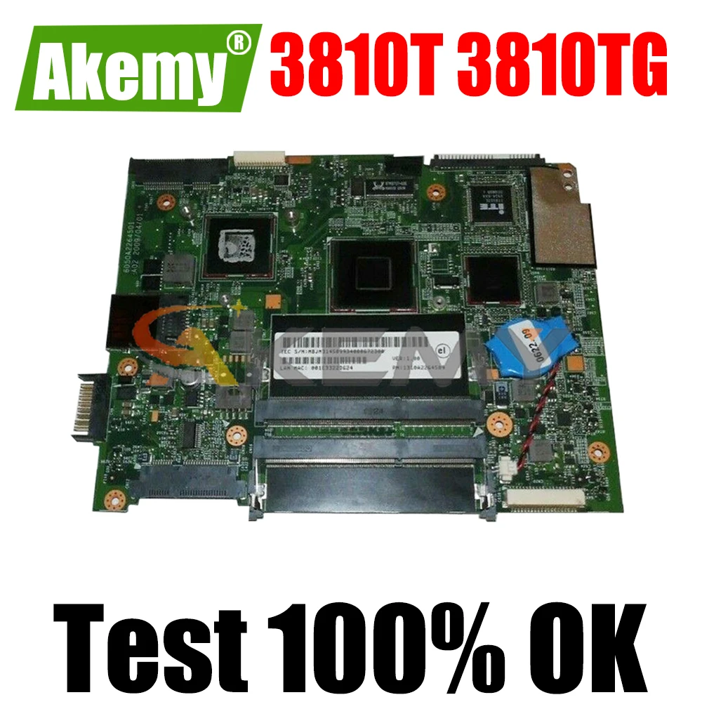 

AKEMY MBPE60B001 MB.PE60B.001 laptop motherboard For acer aspire 3810T 3810TG 6050A2264501 Main board Full tested